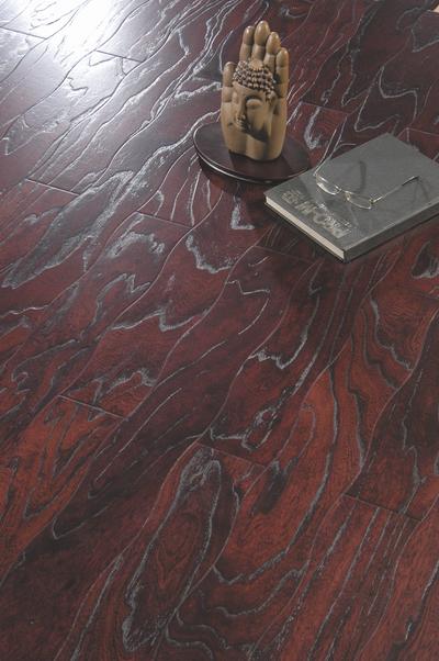 Elm distressed curved flooring